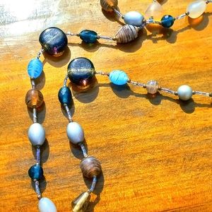 Glass Bead Necklace Long Handmade